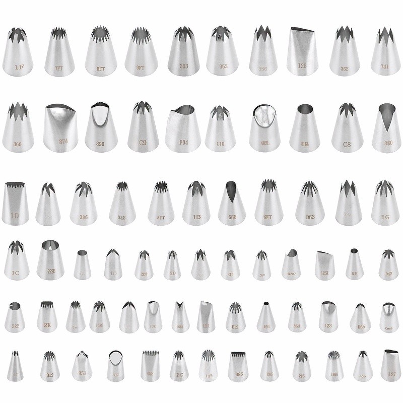 54 Designs Pastry Nozzles Icing Piping Tips