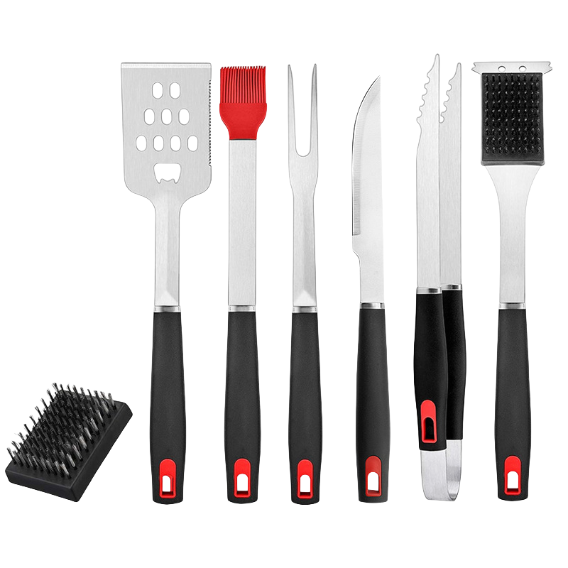 Silicone Handle Stainless Steel Multi BBQ Grill Utensil Set