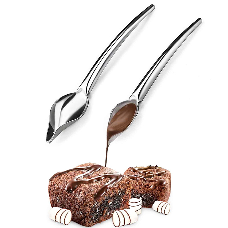 201/304 SS Drawing Chocolate Saucier Caviar Spoons Drizzle Spoon