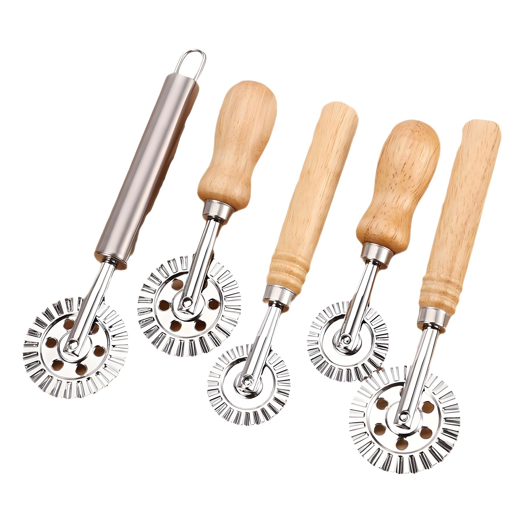 Wood Handle Stainless Steel Wheel Pizza Cutter