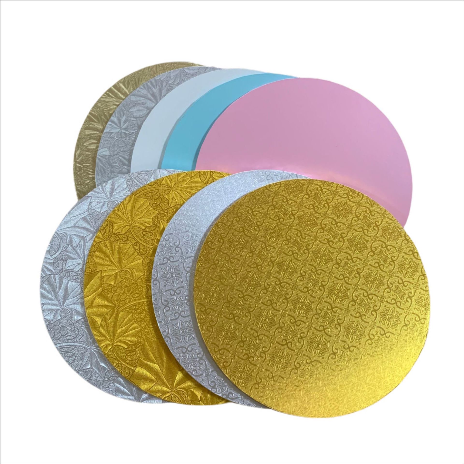 50pcs/Pack 3-20 Inches Round Cake Cardboard With Different Material & Pattern