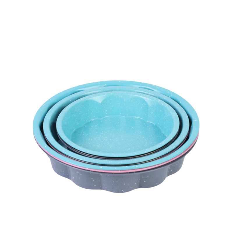 Color Coated Flower Shape Non-Stick 10 in Cake Pan