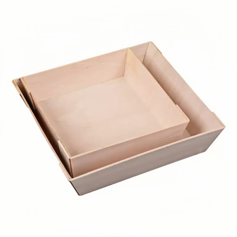 Disposable Takeaway Portable Wooden Packing Box with Lid