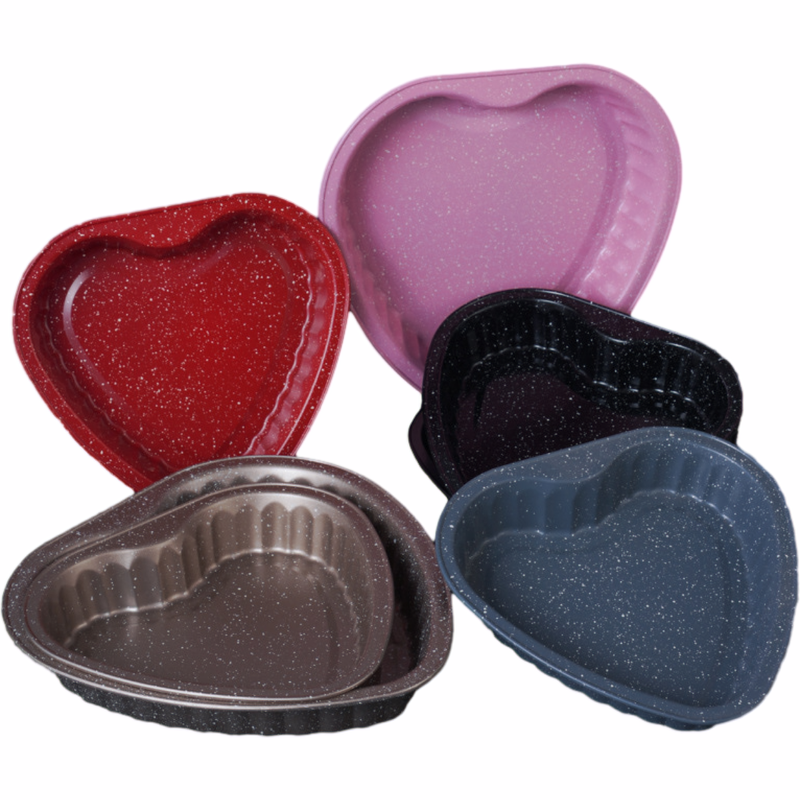 Colored Heart Cake Pan Red 10 Inch Non-Stick Heavy Duty Cake Pan