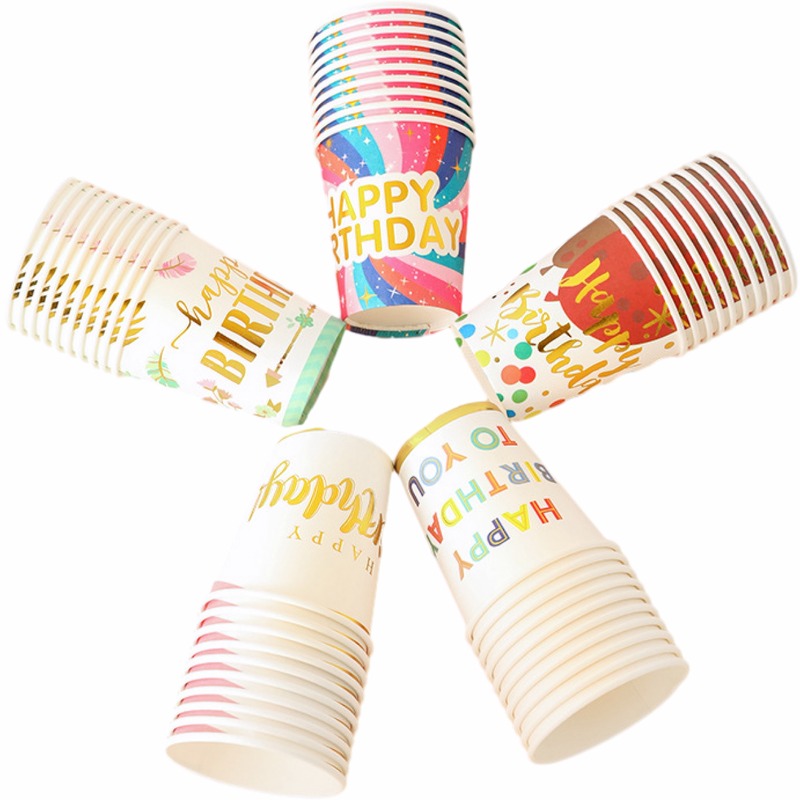 Gold Plated 10pcs/pack 300ml Disposable Paper Cup for Party