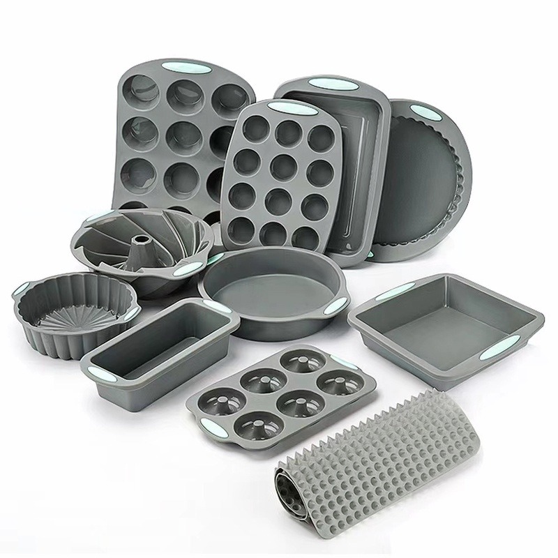 Silicone Baking Muffin Cup Cake Pan Tray Set